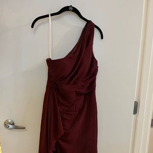 Azazie One-Shoulder Burgundy Bridesmaid Dress